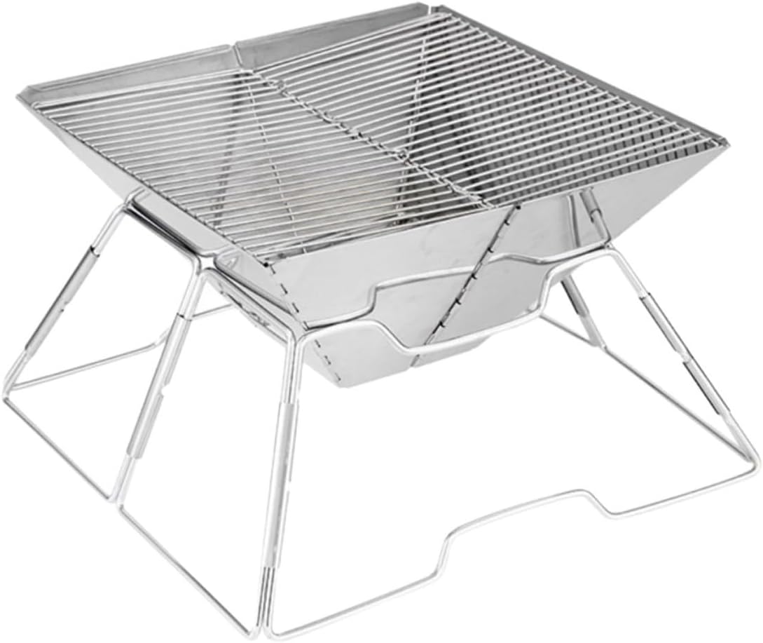 Portable Folding Camping Grill Wear-resistant Outdoor Barbecue Grill Lightweight Convenient Barbecue Stove for Hiking Tailgating and Backyard Cooking