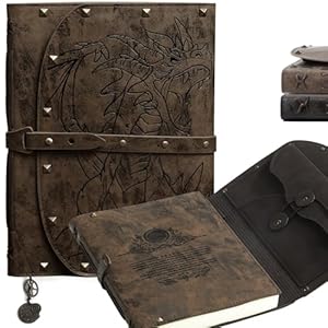 Vintage Dragon DND Notebook/Journal, handmade 300 page A5 great RPG Accessories gifts for Dragon & Dragons given to DM’s and player, man or woman, cool nerd gifts