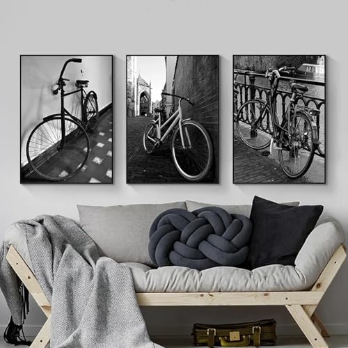 Vieux vélo affiches noir et blanc pour décoration salon rétro