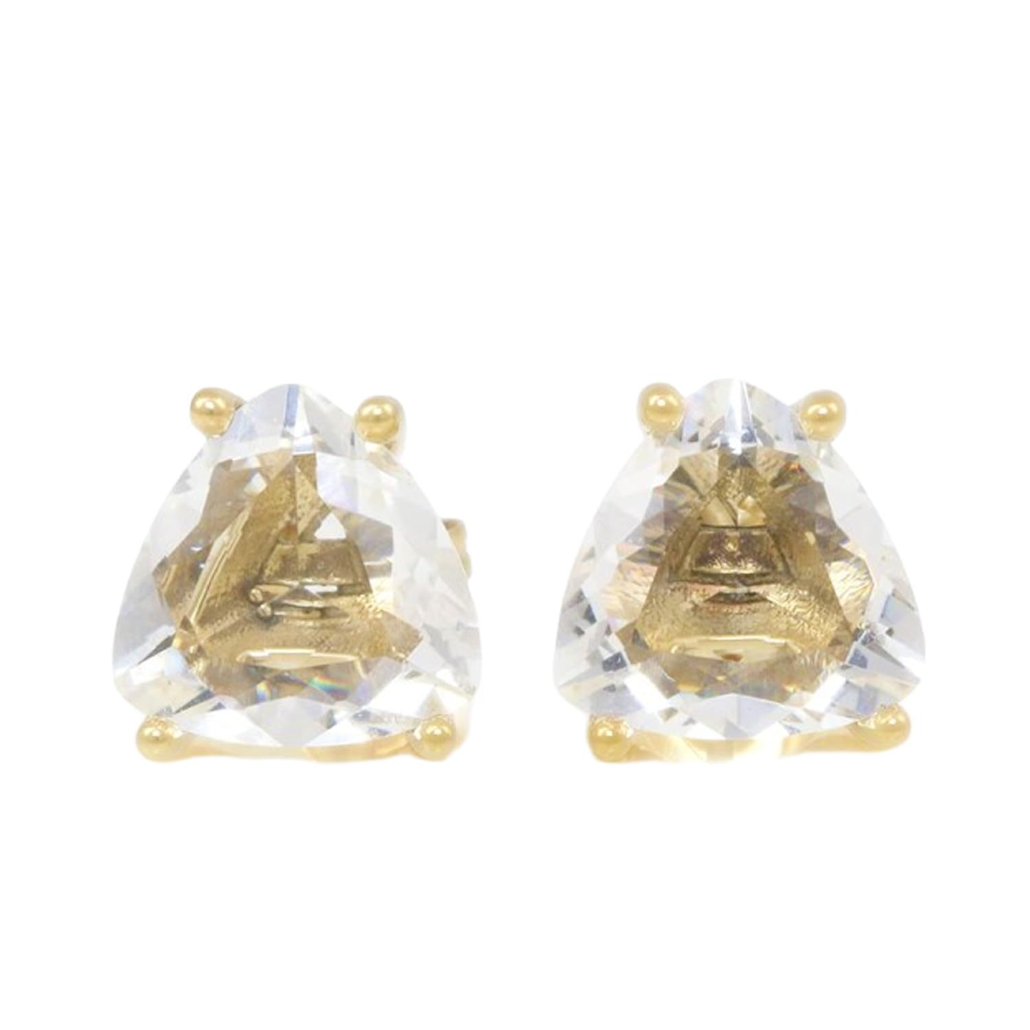 Boucles d'oreilles quartz naturel et argent 925 doré d'exception - 5