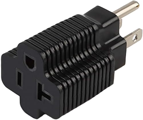 Paquete de 3 adaptadores de enchufe Nema de 15 amperios a 20 amperios, listado ETL, NEMA 5-15P a 5-1520R (peine de 20 amperios T Blade) 15 Amp