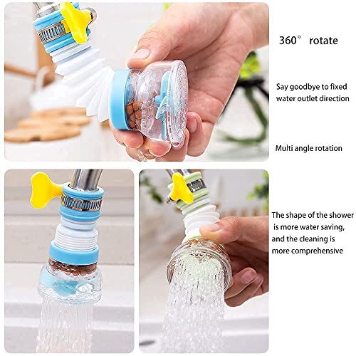 Image of Kitchen Tap Extension Flexible Anti Splash Water Saving Movable Sink Faucet Water Shower Head Rotatable Nozzle Adapter Tap Extender for Kitchen Sink Smart Gadgets Fuvaro Pack of 1, Plastic