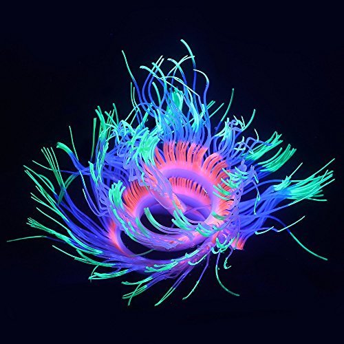 Uniclife 20 inch Changeable Sea Anemone Plant Ornament Folding Glowing Silicone Fish Tank Aquarium A Uniclife 20 inch Changeable Sea Anemone Plant Ornament Folding Glowing Silicone Fish Tank Aquarium A