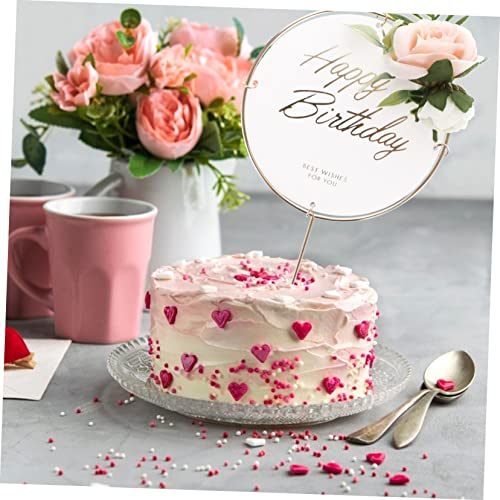 UKCOCO 3 Pecas Cartão De Flores Picaretas De Bolo De Flores Toppers De Rosquinha Casamento De Flores