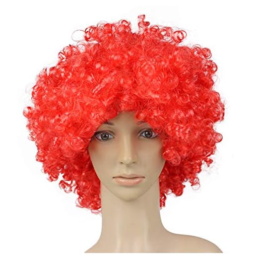 UFACE Perruques et postiches pour adultes 2019 Le Carnaval Venetian Party Disco Funny Afro Multicolores Cheveux Football Fan-Enfants Afro Mascarade Perruque De Cheveux Décorations Accessoires de fête