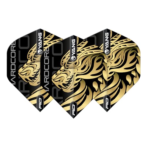RED DRAGON Yin Yang Double Sided Jonny Clayton Gold & Red Standard Dart Flights 3 Sets Per Pack (9 Dart Flights in total) - Image 3