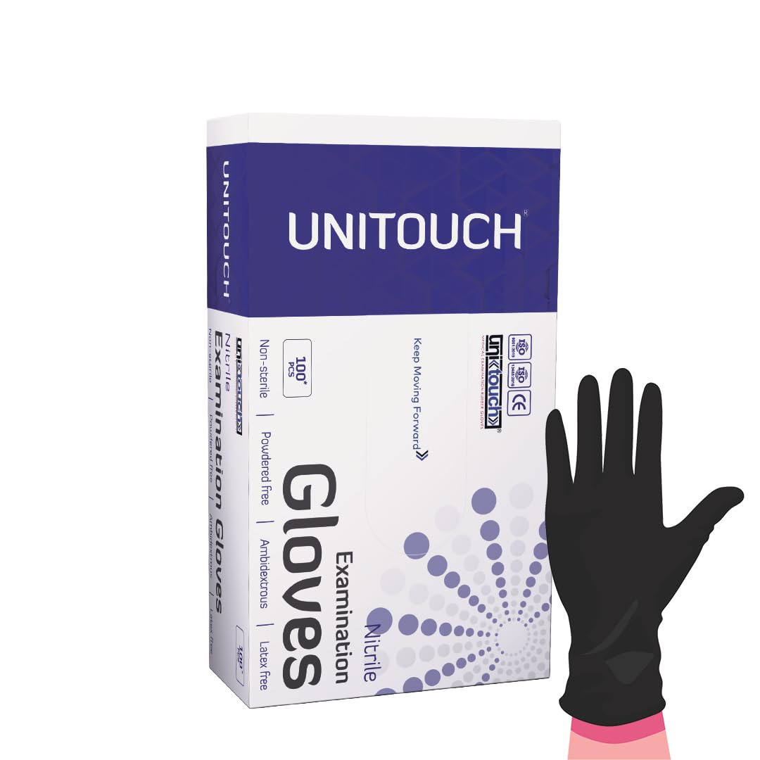 Unitouch Nitrile Powdered Free Examination Gloves Pack of 100 Pcs (Black) (Large) (B0B6BL74FL) Amazon Price History, Amazon Price Tracker