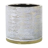 AlexandreHouse MACETERO CERÁMICA BLANCO/ORO PECES °18X18CM