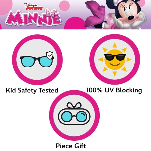 Image of ARKAID Red Heart Frame Minnie Mouse Sunglasses for Toddler Girls - Stylish, Comfortable & Durable UV-Protective Disney Sunglasses With Soft Carrying Case - Official Disney Gifts for Kids