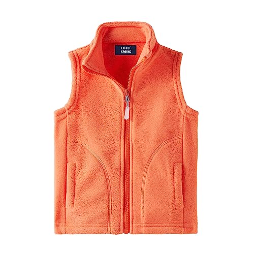 LittleSpring Boys Girls Fleece Vest Sleeveless Jacket Full-Zip Fall Winter Warm Outerwear