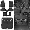 Alfombrillas para todo tipo de clima para Mazda CX90 2024 2025 de 8 plazas con 2ª fila de asiento de banco con respaldo de tercera fila para Mazda CX-90, accesorios para todas las estaciones