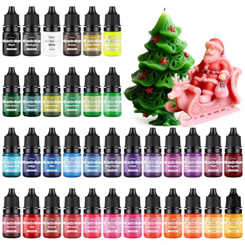 OSBANG Candle Dye - 36 Colors Highly Concentrated Liquid Wax Dye for Candle Making, Vibrant Oil-Based Candle Color for Soy Wax, Paraffin, Gel Wax