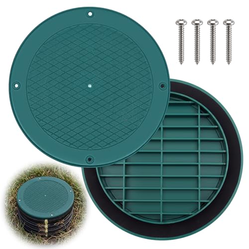 Sacubee 12 Heavy Duty Cover Lid for Corrugated Pipe HDPE Septic Tank Lid Cover UV Resistant Skid Proof Surface Airtight Foam Gasket Included with Security Screws Green