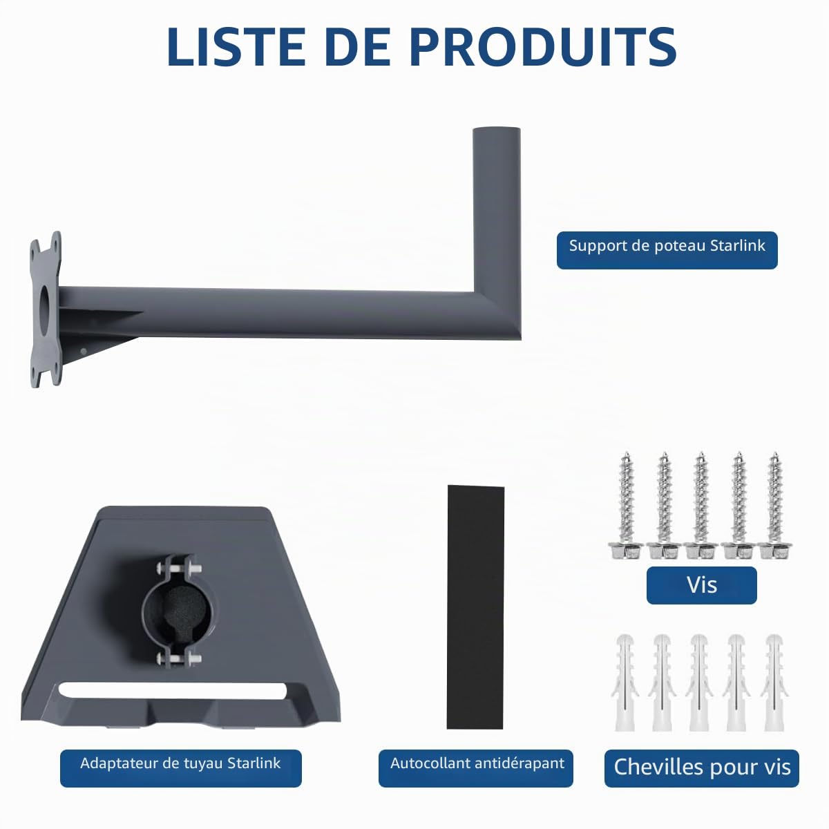 Support Mural Compatible avec Starlink Gen 3, Support V3 Adaptateur de Montage sur Poteau Long