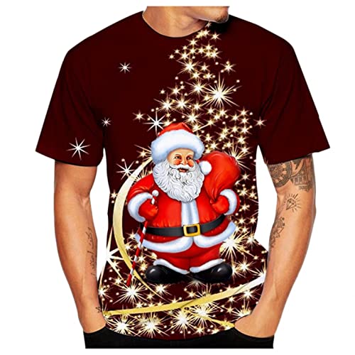 Zhiyao Camiseta de Navidad para hombre, regalo de Navidad, jersey de Papá Noel, disfraz de cosplay, ropa de calle, regalo ideal, 13-rojo, XXXL