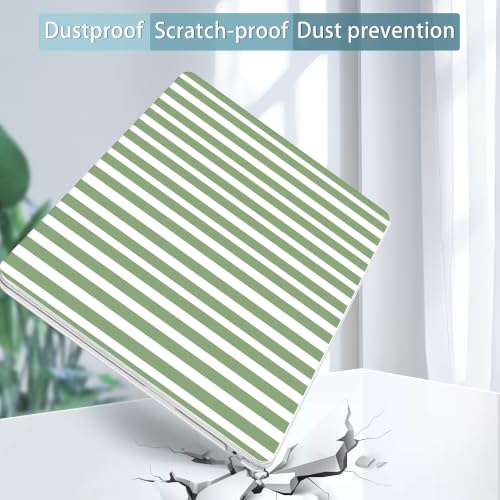 Image of Tuiklol for MacBook Air 13 inch Case M5 2026 M4 2025 M3 2024 M2 2022 Model | Number A3449 / A3240 / A3113 / A2681, Plastic Hard Shell Cover for MacBook Air 13.6 with Touch ID, Striped-Green