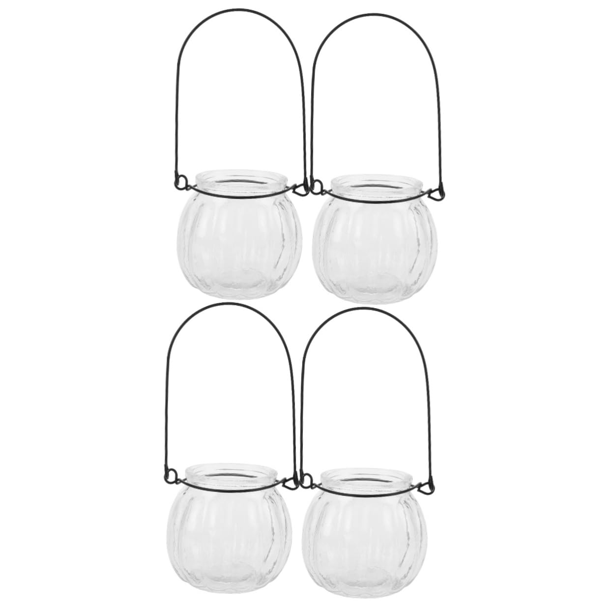MAGICLULU 4 Uds Taza De Vela Portavelas Artesanal De Vidrio Tarro De De Vidrio Taza De Portas Transparente Tarro De Transparente Portas Colgante Portas para Luz De Té