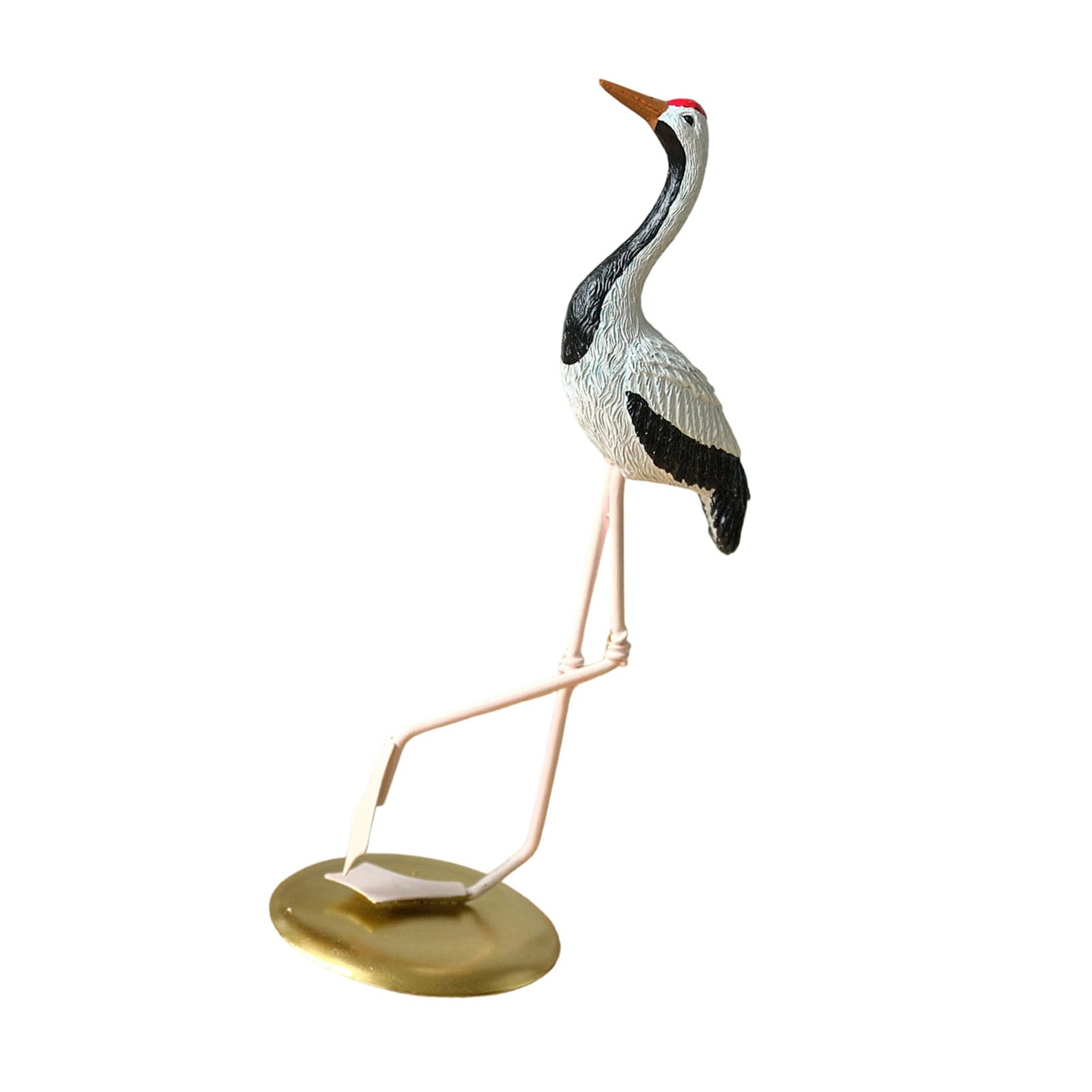 Shurhome Natural Looking Cranes Statue Outdoor Decoration Resins and Iron Wind Resistant Quickly Installation Resin and Iron Sculpture