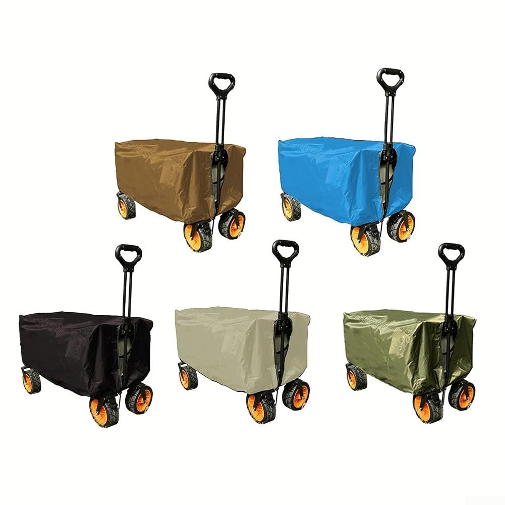 Housse de protection imperméable pour chariot de jardin pliable, tissu Oxford 210D, protection contre la poussière, la pluie, pour courses (noir)