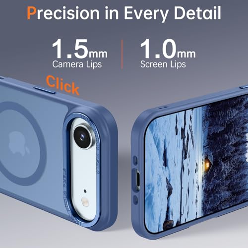 Image of YINLAI for iPhone Air Case 6.5-inch,Magnetic Compatible with MagSafe, Slim Matte Anti-Fingerprint, Shockproof Full Body Military Grade Protection for iPhone Air Cover, Blue