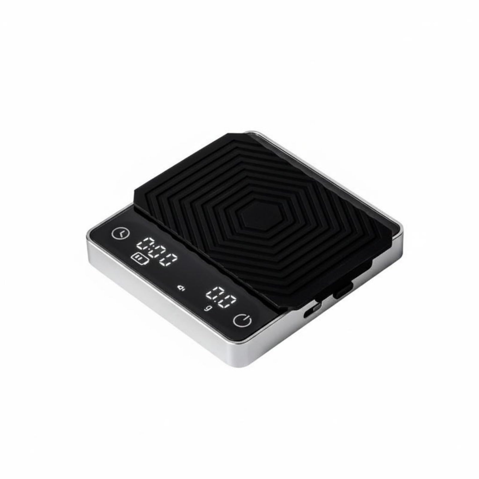 kowaku Balance de Café Numérique Balance Espresso Balance de Cuisine Balance de avec Minuterie Simple Tare Rapide Calibration Stable Format de Poche Adaptée, Silver
