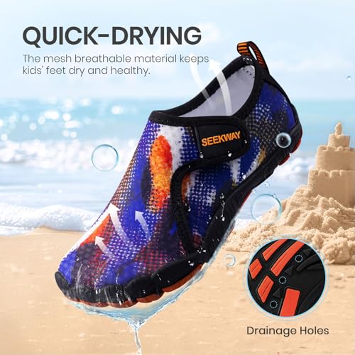 Image of SEEKWAY Barefoot Water Shoes for Kids - Wide Toe Box and Quick-Dry Sand Shoes Toddler for Hiking Swim Beach Pool Kayak Sport Accessories, Camping Essentials Non-Slip for Boys Girls Sizes