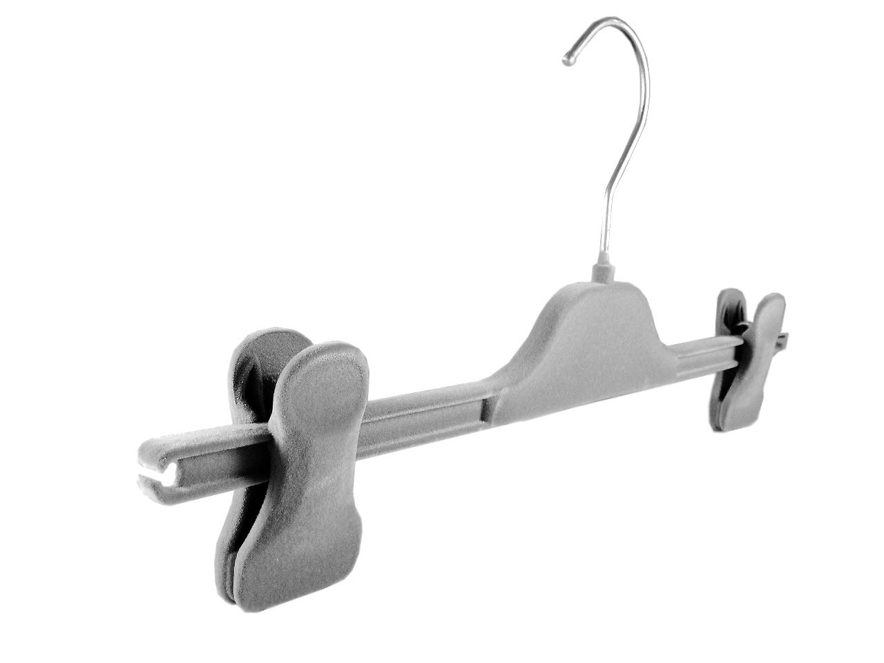 Samt Kleiderbügel für Hosen & Röcke mit Clip, 35 cm, grau, 15 Stück | NEU