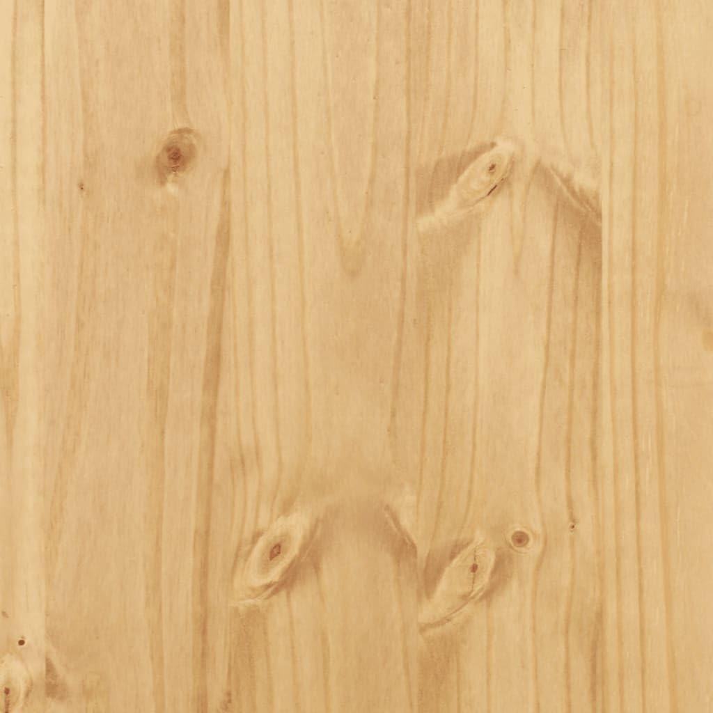 Mobile Porta CD 40x30x110 cm Legno Massello di Pino | Cassetto e scomparti a giorno, finitura cerata ambra, multifunzionale per ufficio o camera da letto
