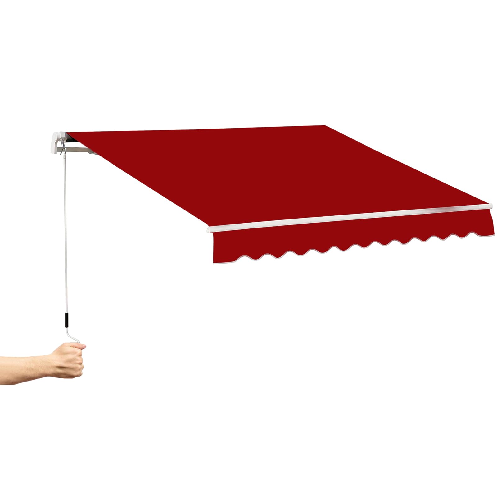 LWJSOCP Retractable Waterproof Outdoor Awning 4x1.5/4x2/4x2.5/4x3m - Manual Patio & Balcony Shade Canopy for Terrace, Window, Door, Yard Sun Protection