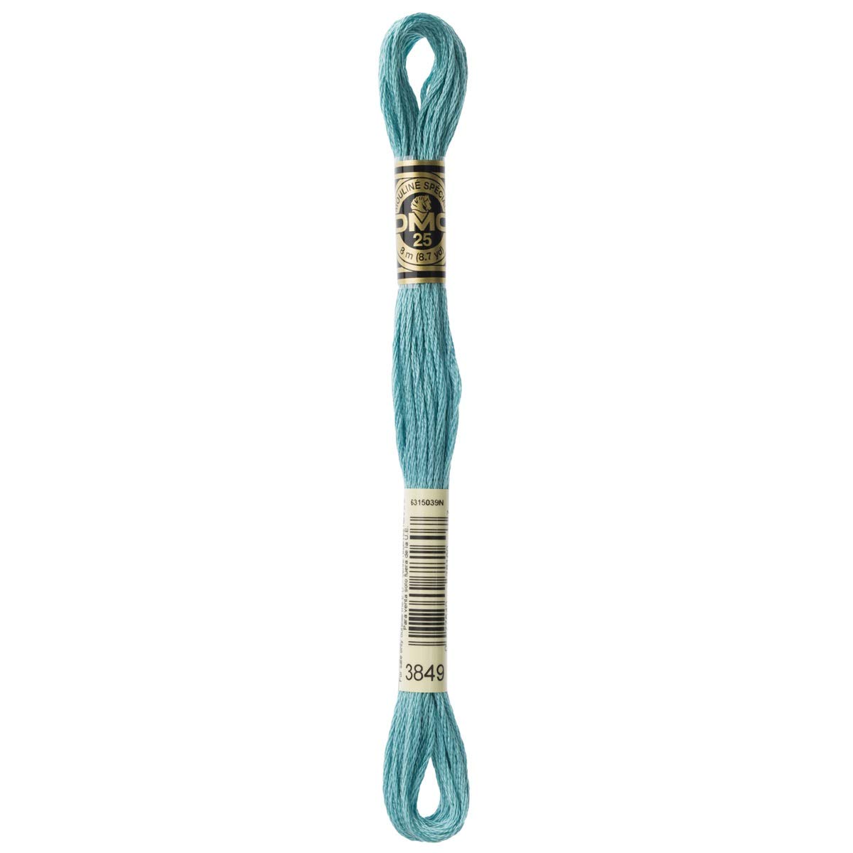 DMC Embroidery Floss Mouline Stranded Cotton Thread for Hand Embroidery and Sewing - Colour No: 3849-2 x 8m Skeins — image 1