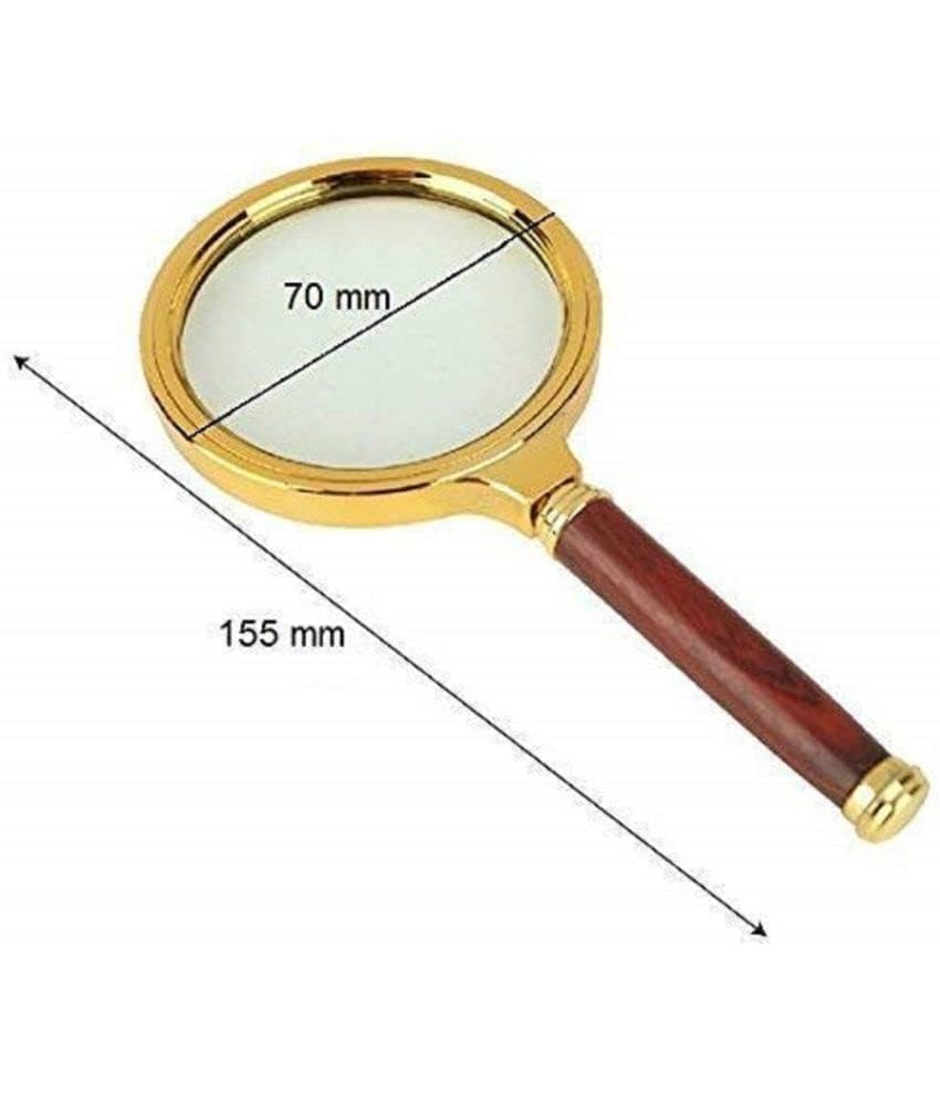 Image of KP2 Magnifying Glass for Reading Lens Detachable Handle Glass Magnifier Hand for Jewelry Loupe Book and Newspaper (70 MM Gold)