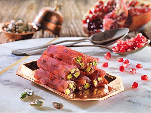 Keyifce Traditional Turkish Delights (Pomegranate Stick Delight w Pistachio 12.3 Oz)