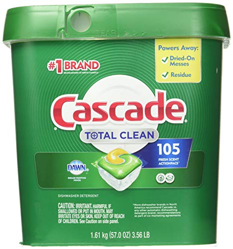 Cascade Total Clean Dishwasher Detergent Fresh 105 Scent ActionPacs Net Wt 57 Ounce