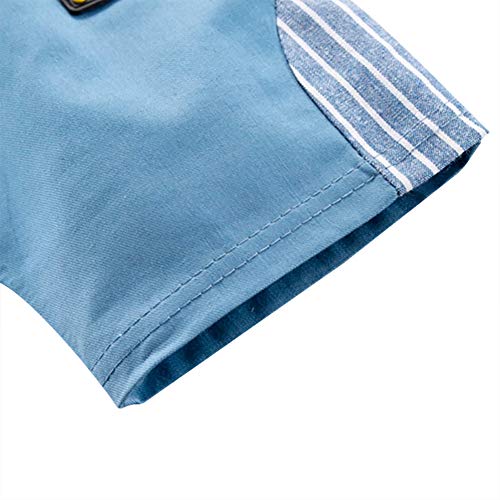 Conjunto de roupas infantis para bebês e meninos de verão com listras e manga curta + shorts