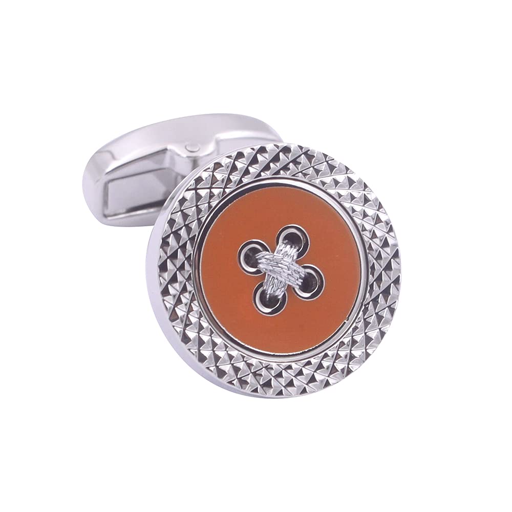 Boutons de manchette orange | Cadeau pour mari pour homme | Cadeau d'anniversaire pour papa