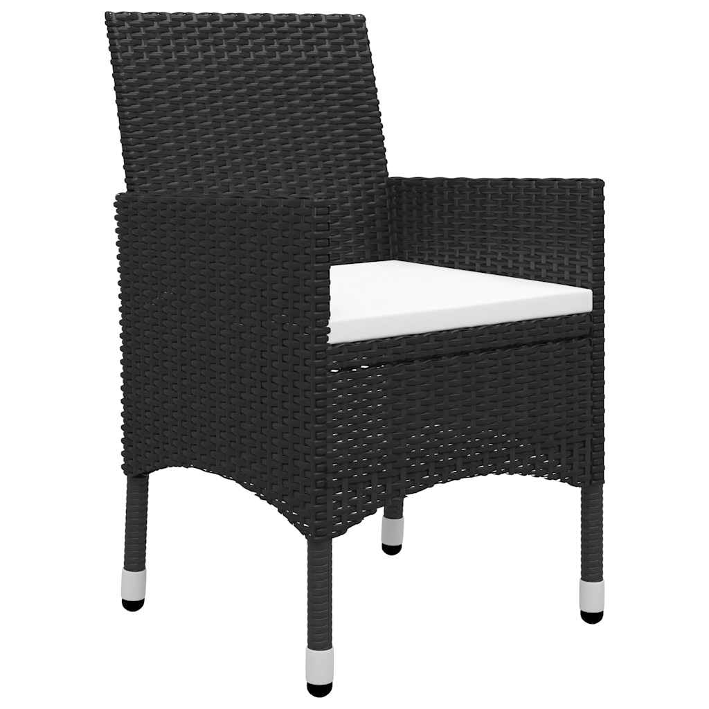 Set di mobili da giardino da 11 pezzi, nero, con tavolo da pranzo, 6 sedie, 4 sgabelli e cuscini imbottiti, per terrazza, balcone e giardino, resistente alle intemperie, set da pranzo, divano