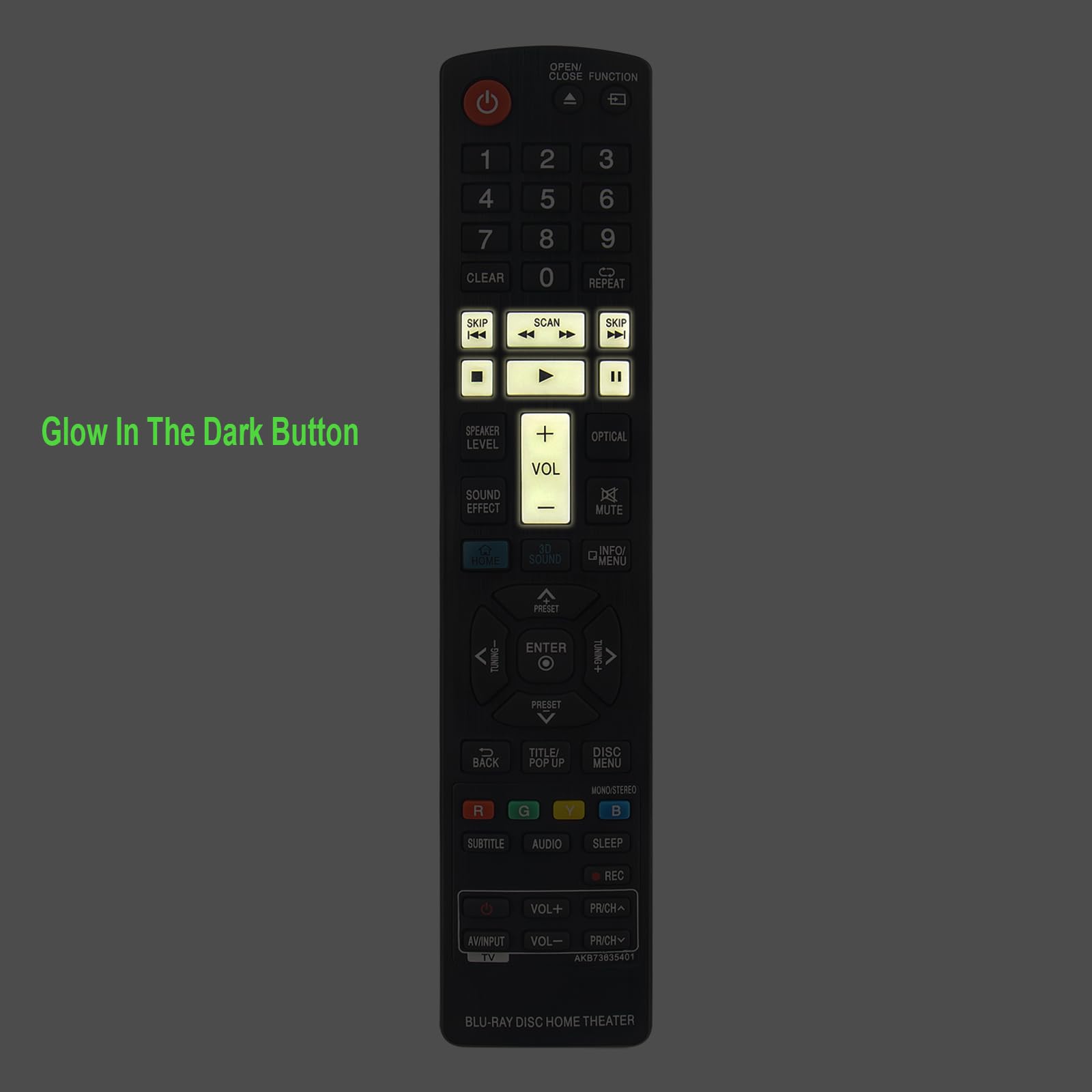 Replacement Remote For LG Blu-ray Home Theater - AKB73635401 Compatible