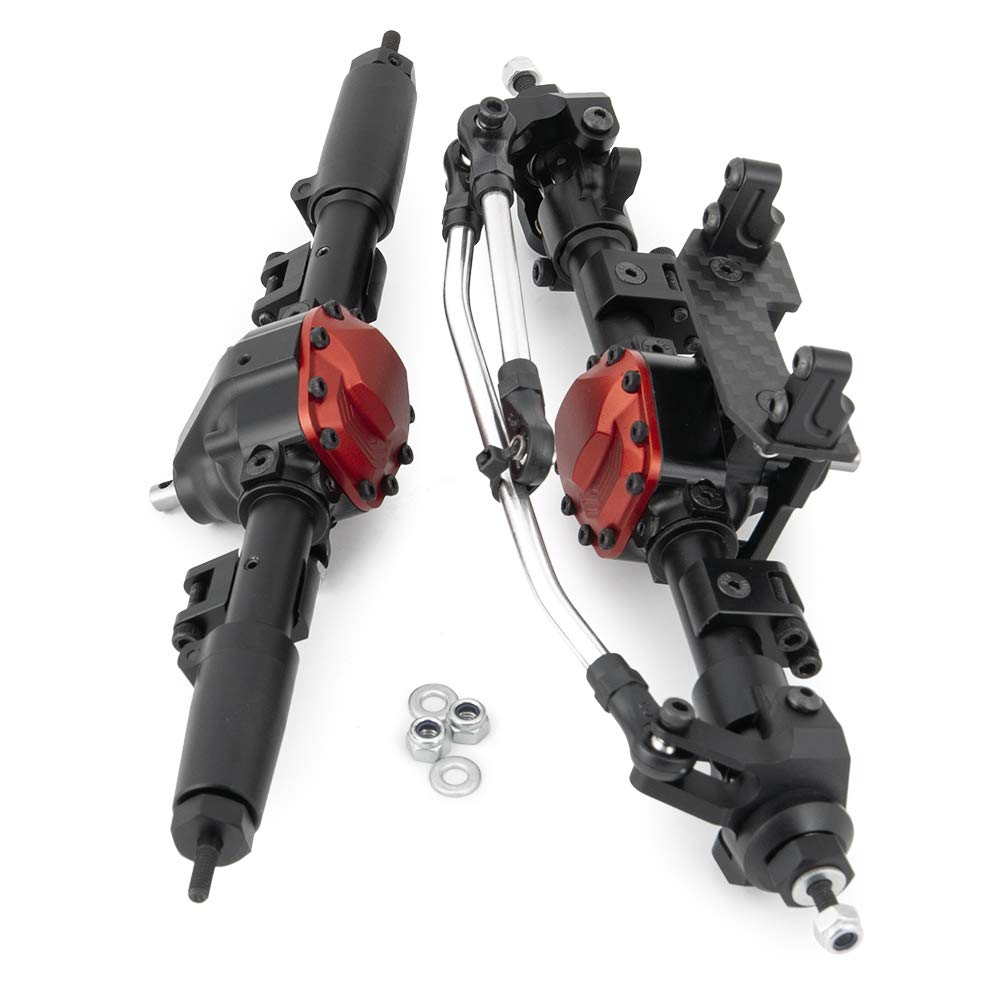 2 sztuki osie przednie i tylne aluminium do SCX10 II 90046 90047 1
