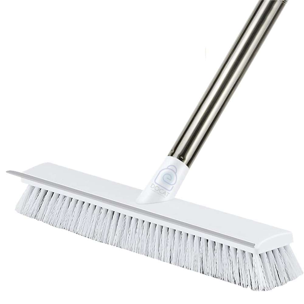 DOCAT 2 in 1 Bathroom Cleaning Brush with Wiper and Long Handle Floor Scrub Tiles Cleaning Brush for Home, Kitchen, Bathroom Cleaning Accessories (B0CYCD7ZMH) Amazon Price History, Amazon Price Tracker