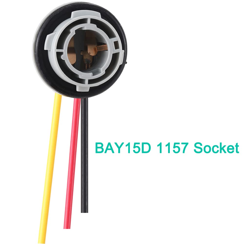 Lot De 2 Douilles D'Ampoule BAY15D 1157 P21/5W Pré-Câblées - Connecteurs Automobiles Résistants à La Chaleur, Installation Plug And Play