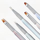 Modelones ネイルブラシセット ジェルネイル筆 オーロラ ネイルアートペン*5 カラーセットジェルネイル用筆セット ふでセット ビルダーグルーブラシ ネイルアートラインブラシ ネイルドットペンなどのネイルアートデザインペンペイントツール 初心者セット 3Dネイル