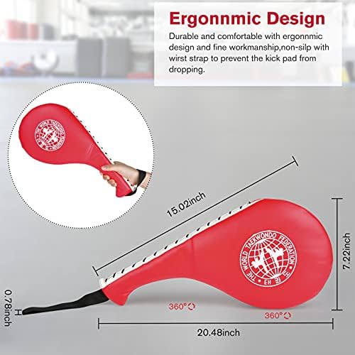 Miniatura 3 de Taekwondo - Juego de 2 almohadillas de entrenamiento para artes marciales de karate para patadas, almohadillas de boxeo para niños y adultos