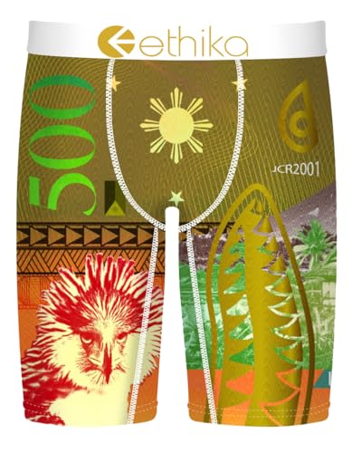 ETHIKA Bomber Piso Mens Boxer Briefs, Multi-Colored, Medium