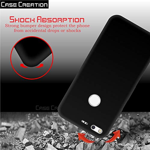 Image of Case Creation Compatible with Google Pixel Back case, Google Pixel Slim Flexible Smart Look case with 360 Camera All Angle Protection (Pure Black)