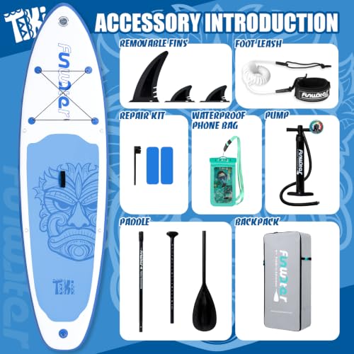 Image of FunWater Inflatable Ultra-Light Stand Up Paddle Board for All Skill Levels with Premium SUP Paddleboard Accessories,Non-Slip Comfort Deck for Youth & Adults