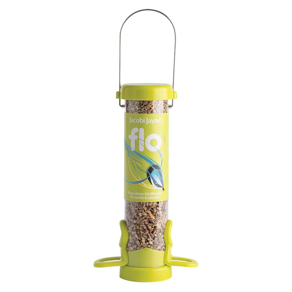Jacobi Jayne® flo™ Bird Feeder - Bird feeders for small birds. Easy clean bird seed feeder. Won't clog or block. Flo™ hanging bird feeder for wild bird seed. 2 YEAR GUARANTEE. Classic green, small. — view 12