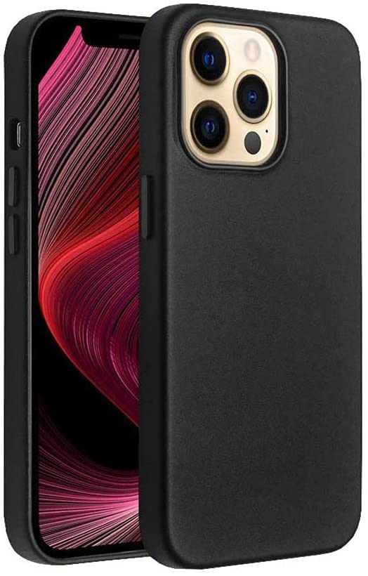 Coque iPhone 13 Pro Max antichoc GUMMMY étui cuir antirayures noir