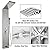 Happybuy 5 in1 Shower Panel Tower System Brushed Silver Stainless Steel Multi-Function Shower Panel with Spout Rainfall Waterfall Massage Jets Tub Spout Hand Shower for Home Hotel Resort Split Type
