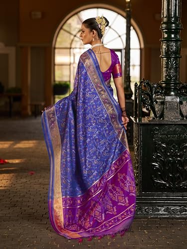 Image of SWORNOF Women's kanjivaram banarasi silk saree Zari Woven for festival Wedding silk with rich pallu Design sarees for women with Unstitched blouse piece
