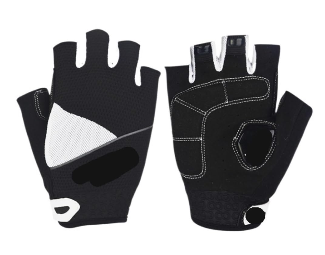 Gants de Cyclisme Gants Demi-Doigt Haltérophilie Demi-Doigt Cyclisme Silicone Absorbant Les Chocs Gant Velo (Color : White, Size : S)